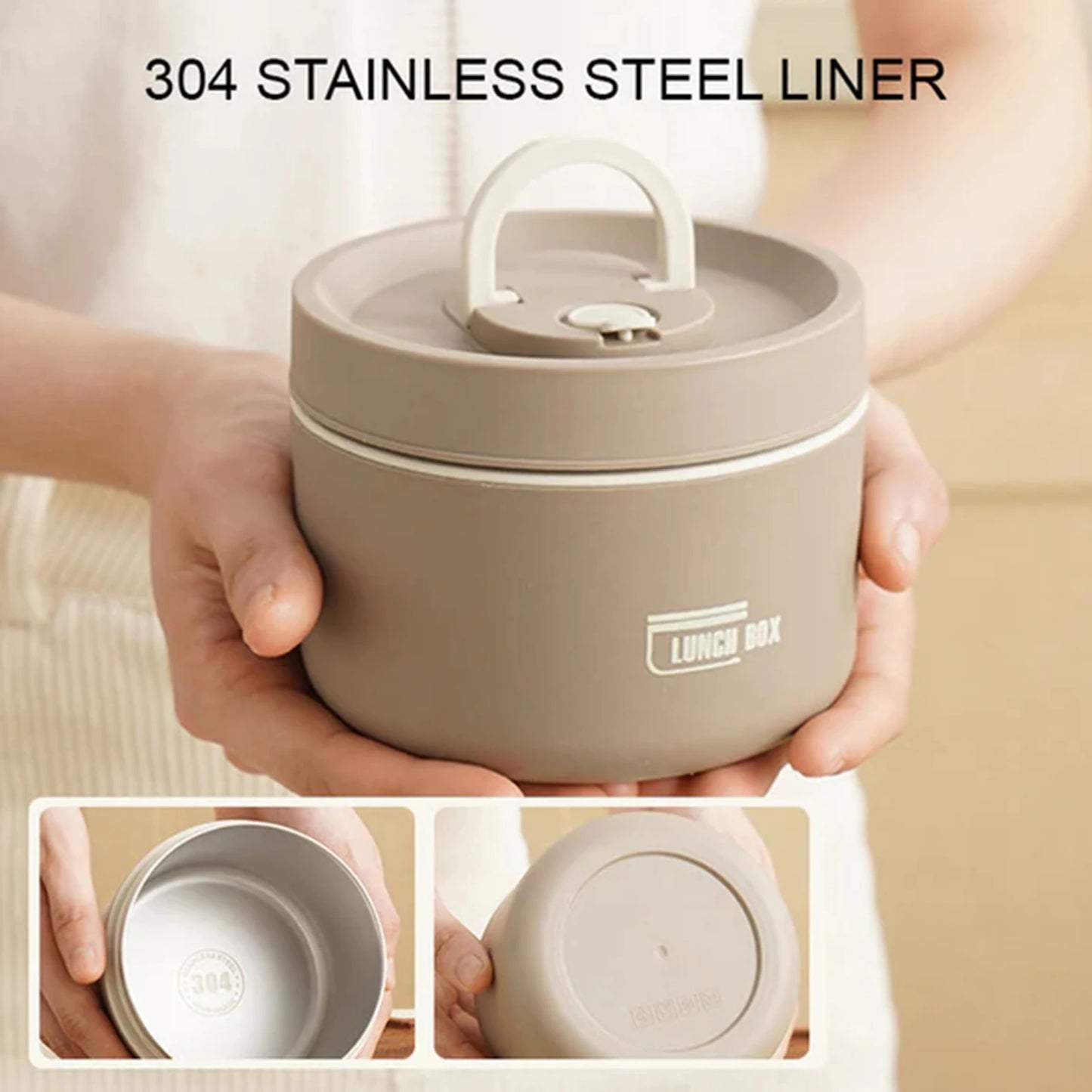 Round Picnic Lunchbox with Folding Handle for Kids