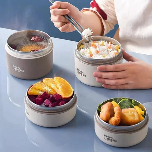 Round Picnic Lunchbox with Folding Handle for Kids