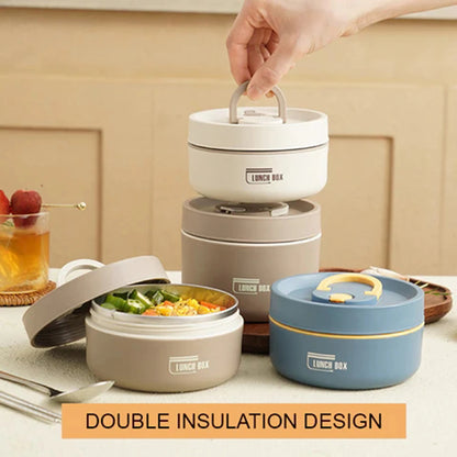 Round Picnic Lunchbox with Folding Handle for Kids